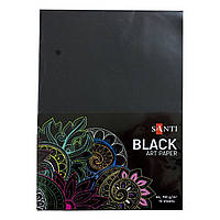 Бумага черная Santi, 10 листов, 150 г/м2, А4.