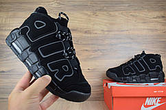 Чоловічі кросівки Nike Air More Uptempo, чорні із сірим адідас найт