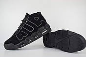 Чоловічі кросівки Nike Air More Uptempo, чорні із сірим адідас найт, фото 2