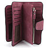 Стильний замшевий гаманець клатч (19 х 10,5 х 2 см) Baellerry Forever Бордовий / Жіночий гаманець із еко замші, фото 6