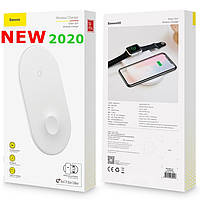 Бездротовий зарядний пристрій Baseus Smart 2in1 Type-C, White (WX2IN1-C02)