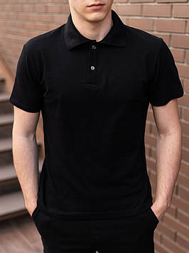 Чорна чоловіча футболка поло/купити сорочку поло