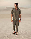 Оригінальний, сірий, молочний та інших кольорів чоловічий костюм із льону. Розмір 40-74+ батал, фото 2