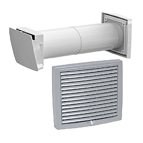 Провітрювач стіновий WIVE 100, термостат, фільтр повітря, поглинач шуму, Finland Світло-сірий