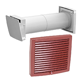 Провітрювач стіновий WIVE 100, термостат, фільтр повітря, поглинач шуму, Finland Червоний RAL3009