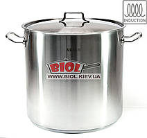 Каструля 25 л (Ø32 см, h-30 см) з неіржавкої сталі з кришкою (індукційне дно) Arian Jumbo (Туреччина)