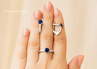 Срібний набір з фіанітами