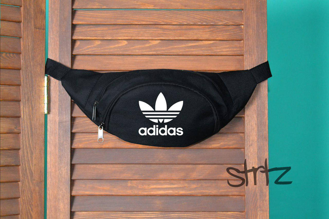 

Текстильная поясная сумка бананка для активных людей адидас Adidas черная, Черный