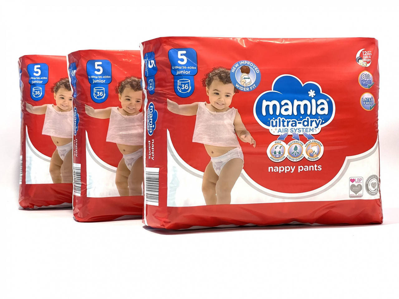 

Підгузки-трусики Mamia Розмір 5, 12-18 кг, 108 шт