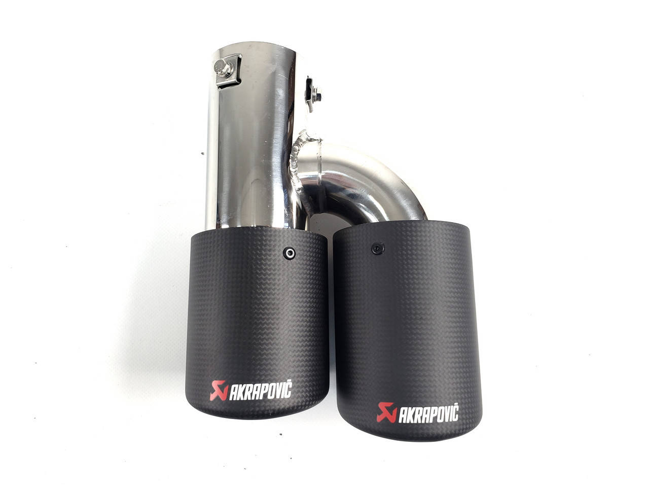 

Двойные насадки на выхлопные трубы AKRAPOVIC 63mm ( матовый карбон )