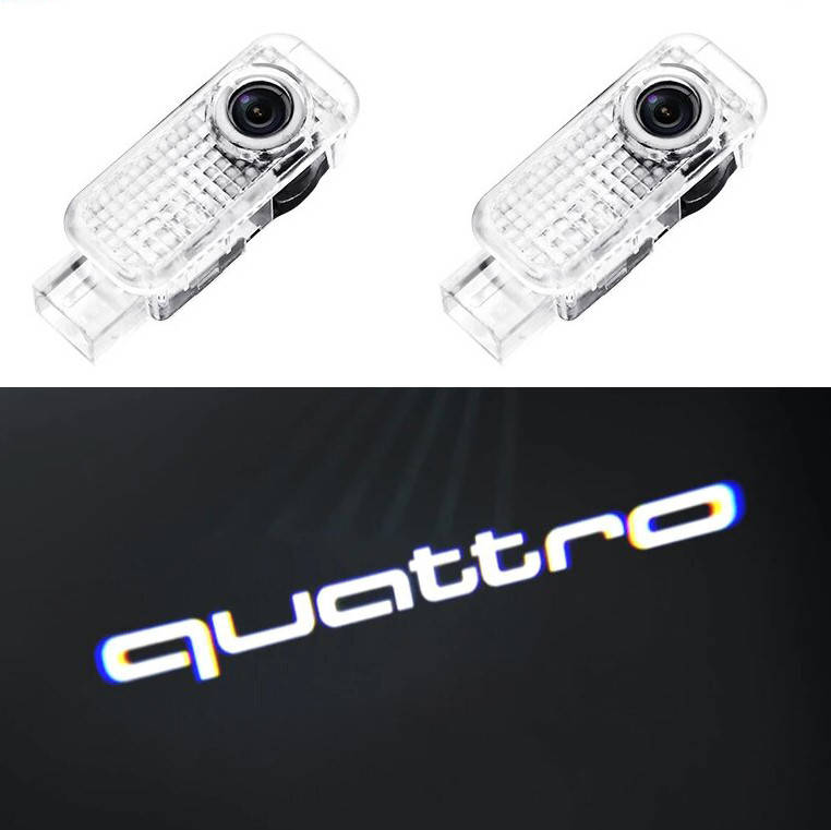 

Штатная подсветка дверей с логотипом Audi quattro