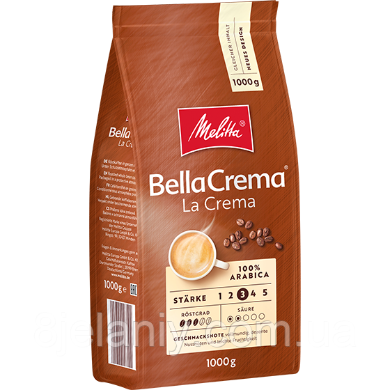 Кава в зернах Melitta BellaCrema LaCrema 1000g Німеччина