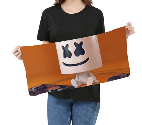 Рушник із мікрофібри з принтом Чубзик Marshmello спортивний рушник фітнес (35х75 см), фото 1