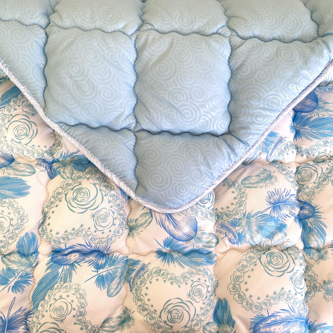 Ковдра Євро розмір 200*220 см тканини холлофайбер "ODA" Стьобана ковдра, фото 1