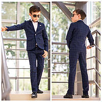 Стильный школьный костюм пиджак и брюки для мальчика