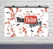 Плакат для свята "YouTube party" 75 СМ Х 120 СМ