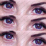 Лялькові фіолетові лінзи контактні 14.5 мм для світлих та темних очей (N0065), фото 10