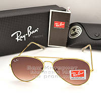 Женские солнцезащитные очки Ray Ban Aviator RB 3026 Авиаторы линзы коричневые Брендовые Рей Бан 3025