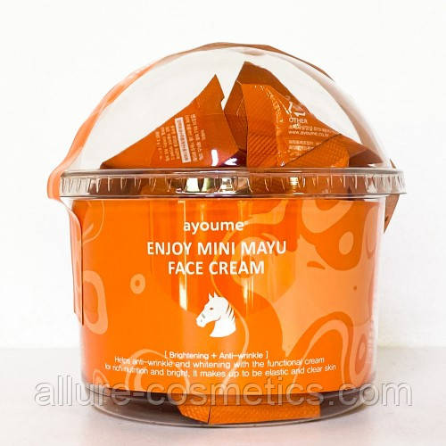 Відновлюючий крем для обличчя з кінським жиром AYOUME Enjoy Mini mayu face cream 30шт по 3г