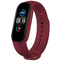 Ремінець для фітнес-браслета Xiaomi Mi Band 5, 6, 7 бордовий, фото 3