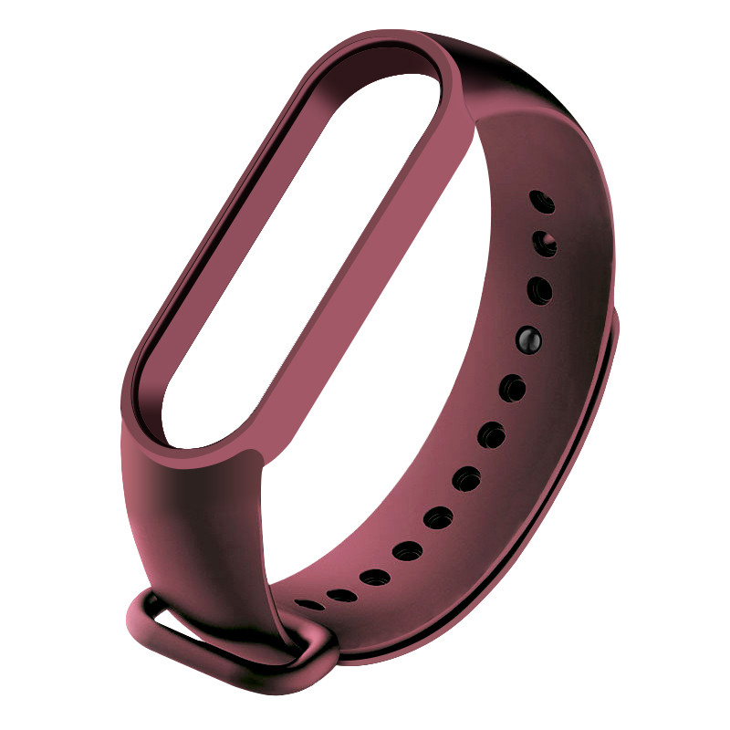 Ремінець для фітнес-браслета Xiaomi Mi Band 5, 6, 7 бордовий