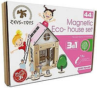 Еко-конструктор на магнітах ТМ Zevs-toys "Pink house", 44 дет