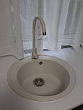 Гранітна мийка Platinum LUNA 510 матовий білий, фото 2