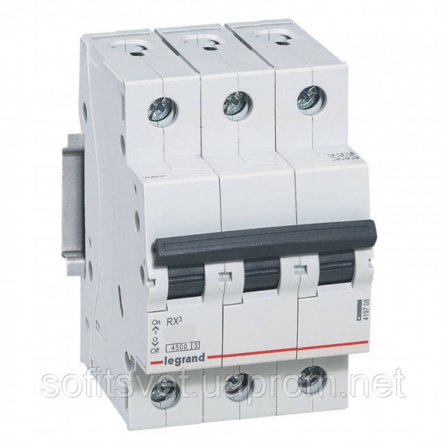 Автоматичний вимикач 16А, 3 полюси, тип C, 4.5 kA Legrand RX3 419708