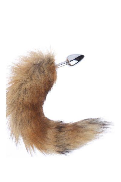 Анальний штекер з хвостом mai №. 50 Fox Tail Metal Plug S Silver