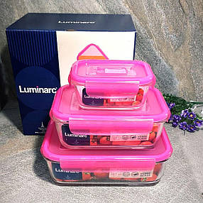 Набір прямокутних контейнерів Luminarc Pure Box Active Neon 3 шт (N0332), фото 1