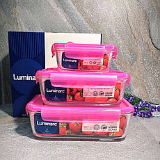 Набір прямокутних контейнерів Luminarc Pure Box Active Neon 3 шт (N0332), фото 4
