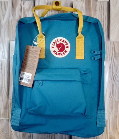 Рюкзак Fjallraven Kanken Classic стилі, Жовтий 16 літрів (Поліестер), фото 2