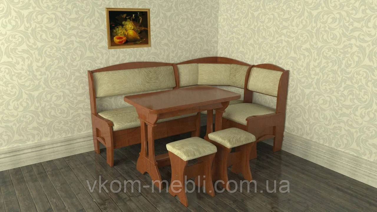 Кухонний куточок Софі 2 (стіл+диван+2 табурета), фото 1