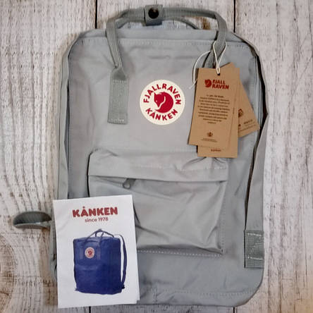 Крутий Рюкзак Fjallraven Kanken Classic стилі, Світло-Сірий 16 літрів (Поліестер) Живі фото, фото 2
