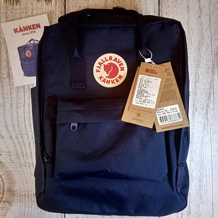 Крутий Рюкзак Fjallraven Kanken Classic стилі, Темно-Синій Dark Blue 16 літрів (Поліестер) Живі фото, фото 2