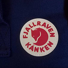 Крутий Рюкзак Fjallraven Kanken Classic стилі, Темно-Синій Dark Blue 16 літрів (Поліестер) Живі фото, фото 3