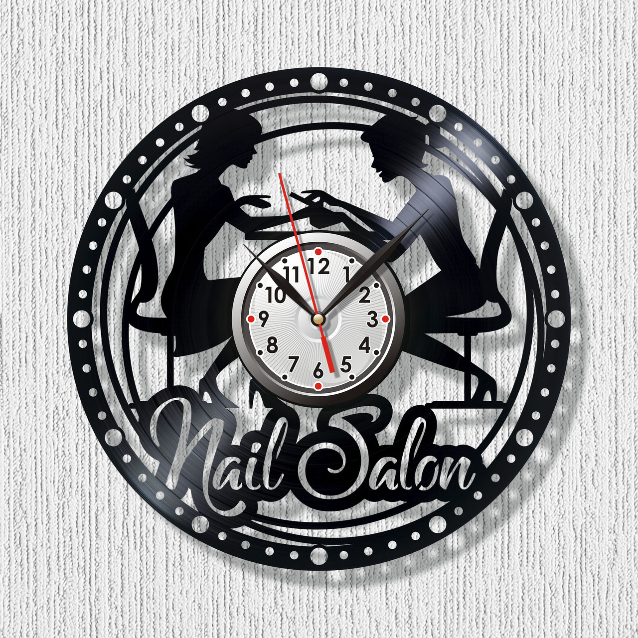 Годинник настінний Манікюрний салон Вініловий годинник Nail Salon Годинник для манікюрного салону Манікюр Гель-лак