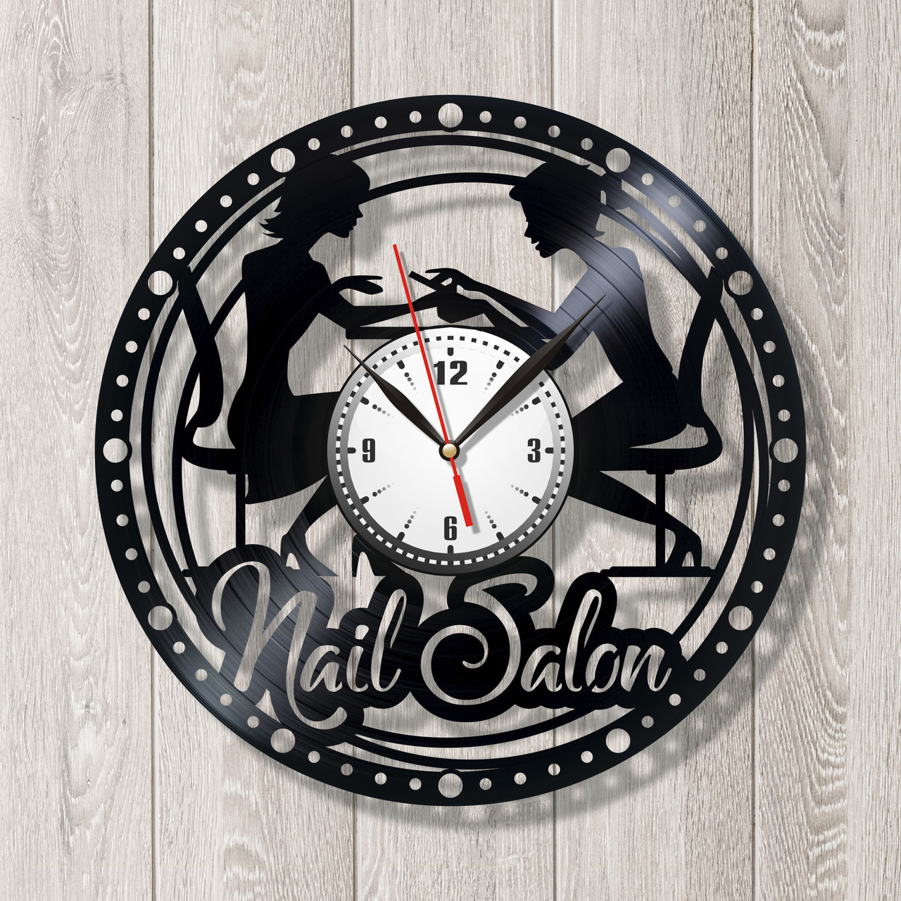 Часы настенные Маникюрный салон Виниловые часы Nail Salon Часы для маникюрного салона Маникюр Гель-лак - фото 3 - id-p1221813289