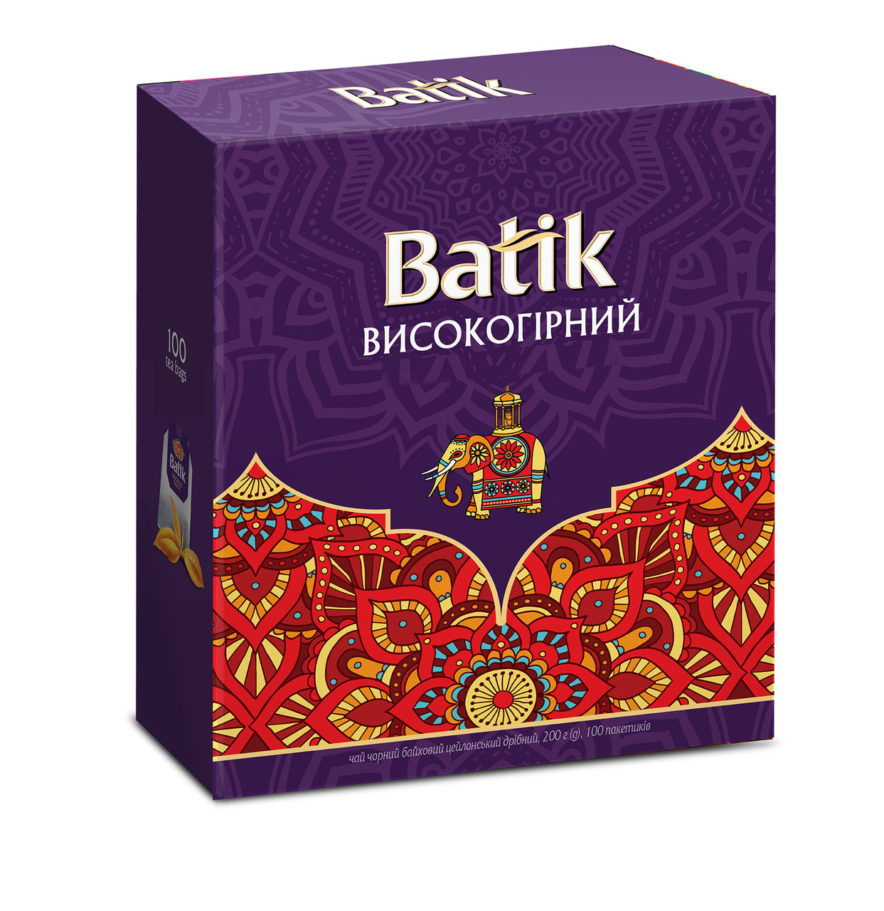 Чай у пакетиках Батик Високогірний чорний цейлонський 100*1,5 г