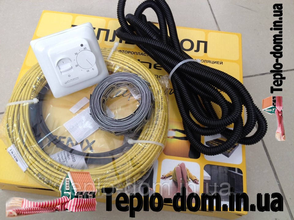 Електричний резистивний кабель для теплої підлоги, 4,4 м2 (870 Вт) Комплект з механічним RTC 70.26)