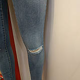 Джинси жіночі рвані американки скині 28 блакитні, фото 5