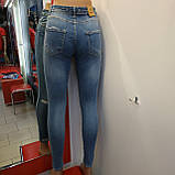 Джинси жіночі рвані американки скині 28 блакитні, фото 8