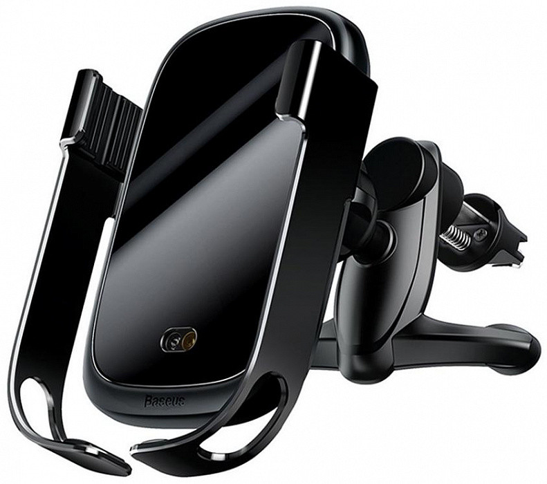 Автомобільний тримач з бездротовою зарядкою Baseus Rock-Solid Electric Holder, Black (WXHW01-01-01), фото 1