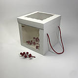 Коробка для пряникового будиночка, міні-тортика і паски(пасхи), 200*200*200 мм, з вікном, біла, фото 3