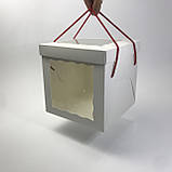 Коробка для пряникового будиночка, міні-тортика і паски(пасхи), 200*200*200 мм, з вікном, біла, фото 4