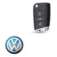 Логотип наклейка на выкидной ключ VW Blue 10мм (Силикон)