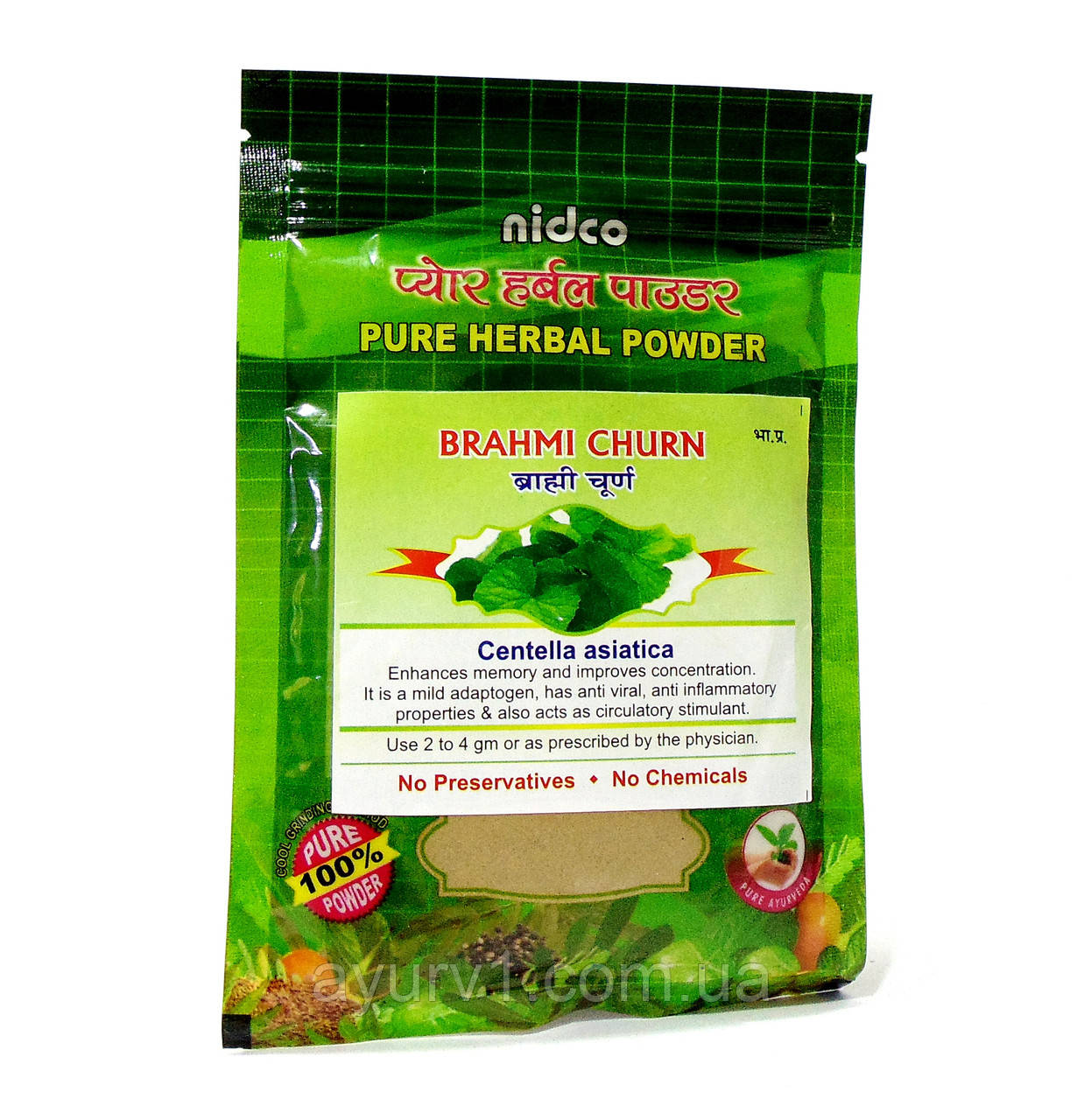 Брахмі панчішна, Брамі панчоха, Нідко/ Brahami centella asiatica, Nidco/50 g