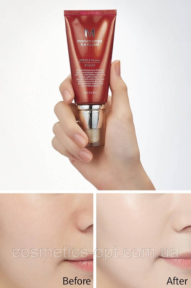 Доглядовий BB крем MISSHA M Perfect Cover BB Cream SPF 42 Pa+++/ No13 Bright Beige, 50 ml