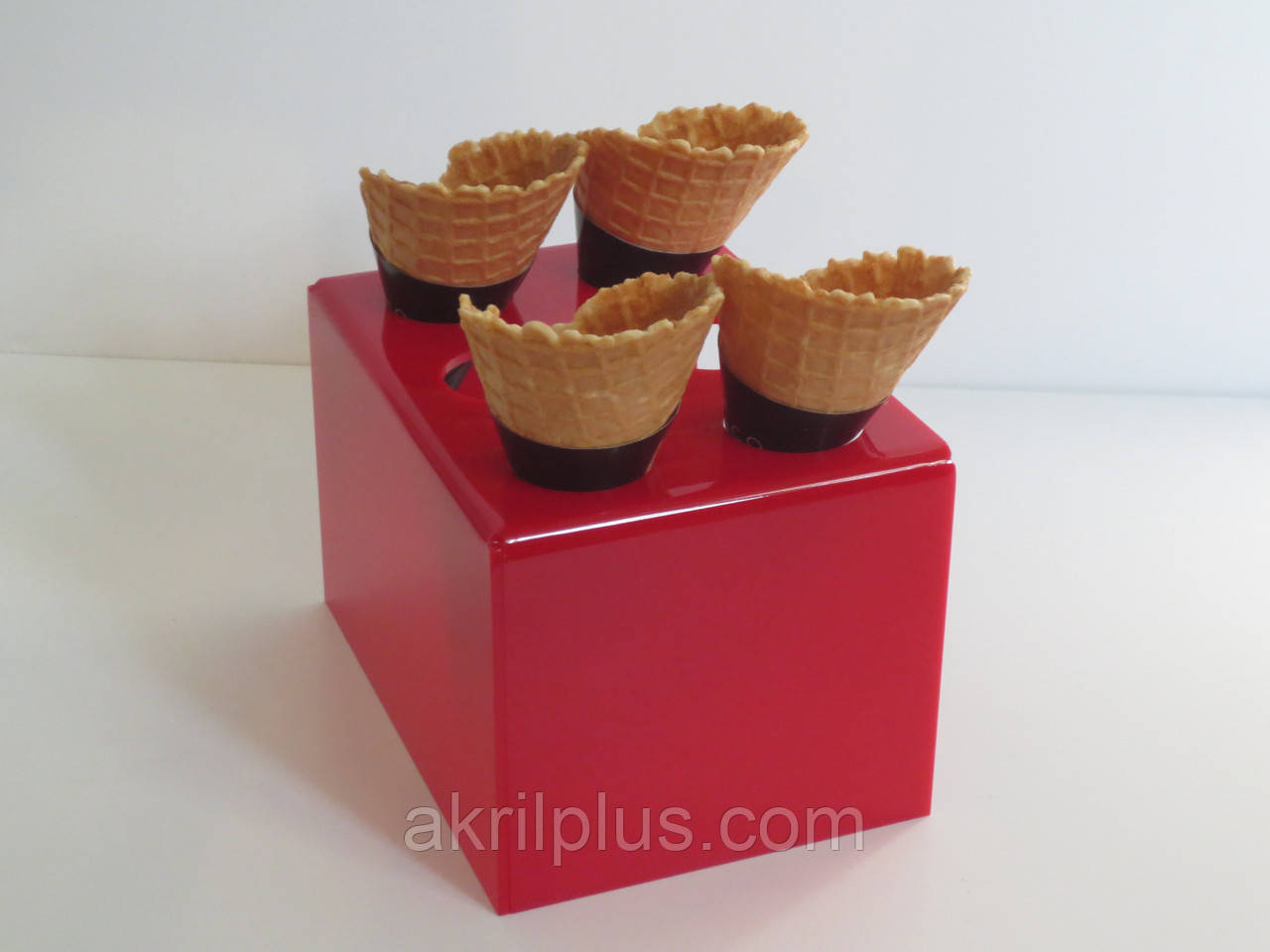 Підставка червона для морозива на 6 ріжків