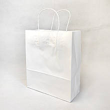 Паперовий пакет Білий, з крученими ручками 240*210*80 100г/м